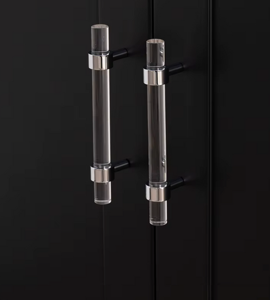 Cabinet Handle Lucent Collection Acrylic Clear With Chrome Ring