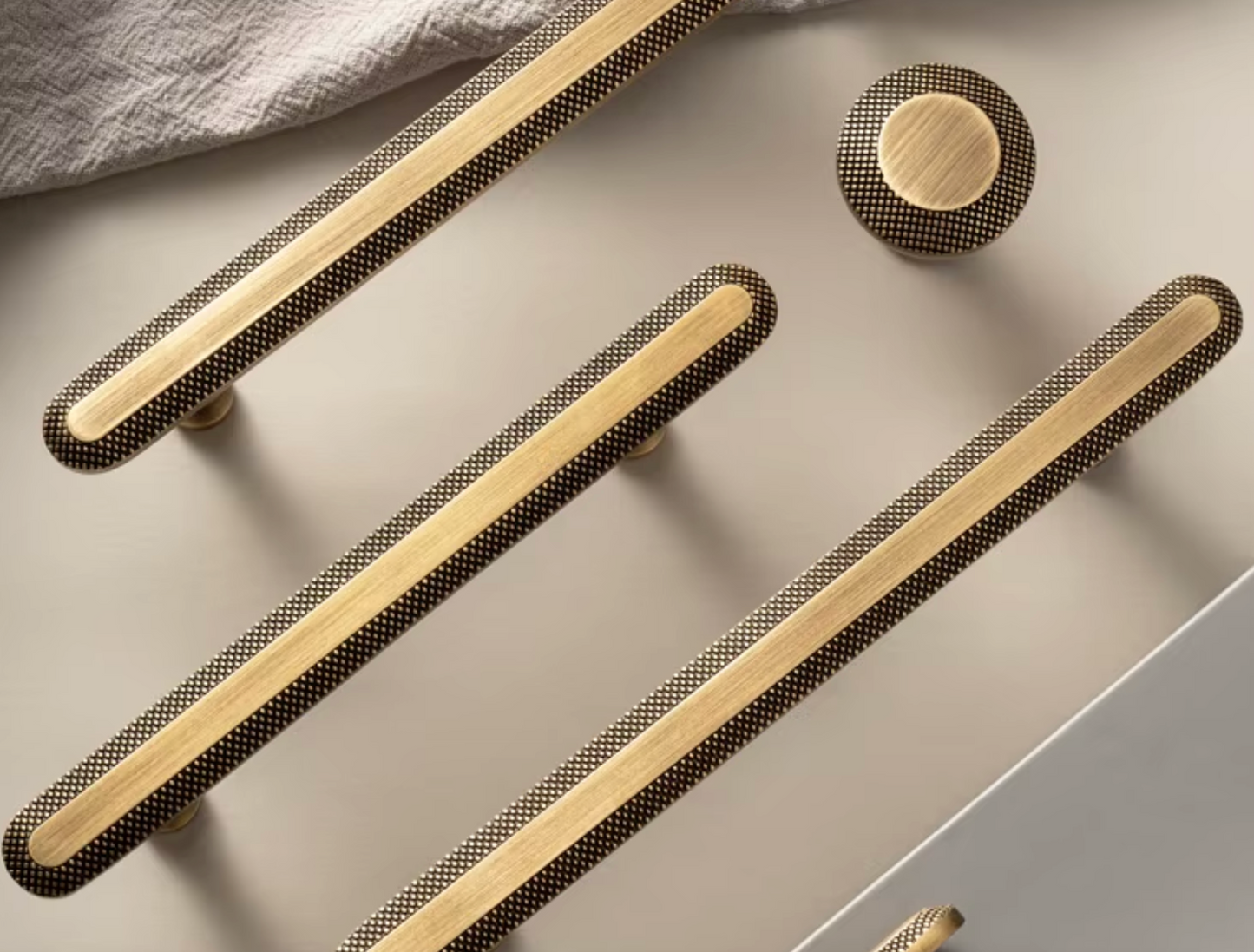 Cabinet Handles Regent Dot Collection Brushed Antique Brass