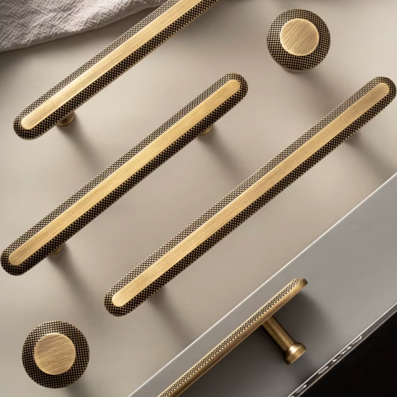 Cabinet Handles Regent Dot Collection Brushed Antique Brass
