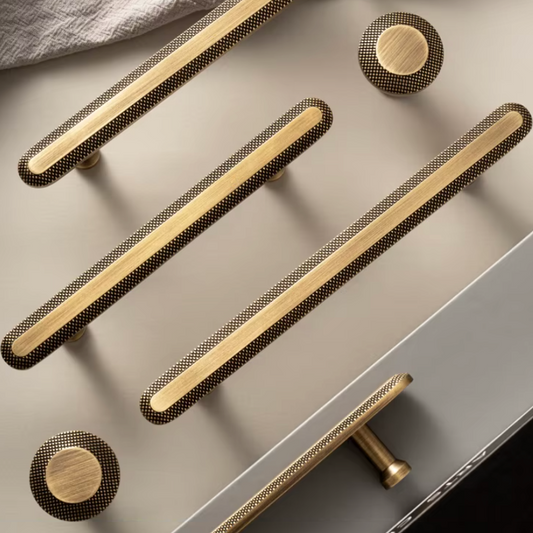 Cabinet Handles Regent Dot Collection Brushed Antique Brass
