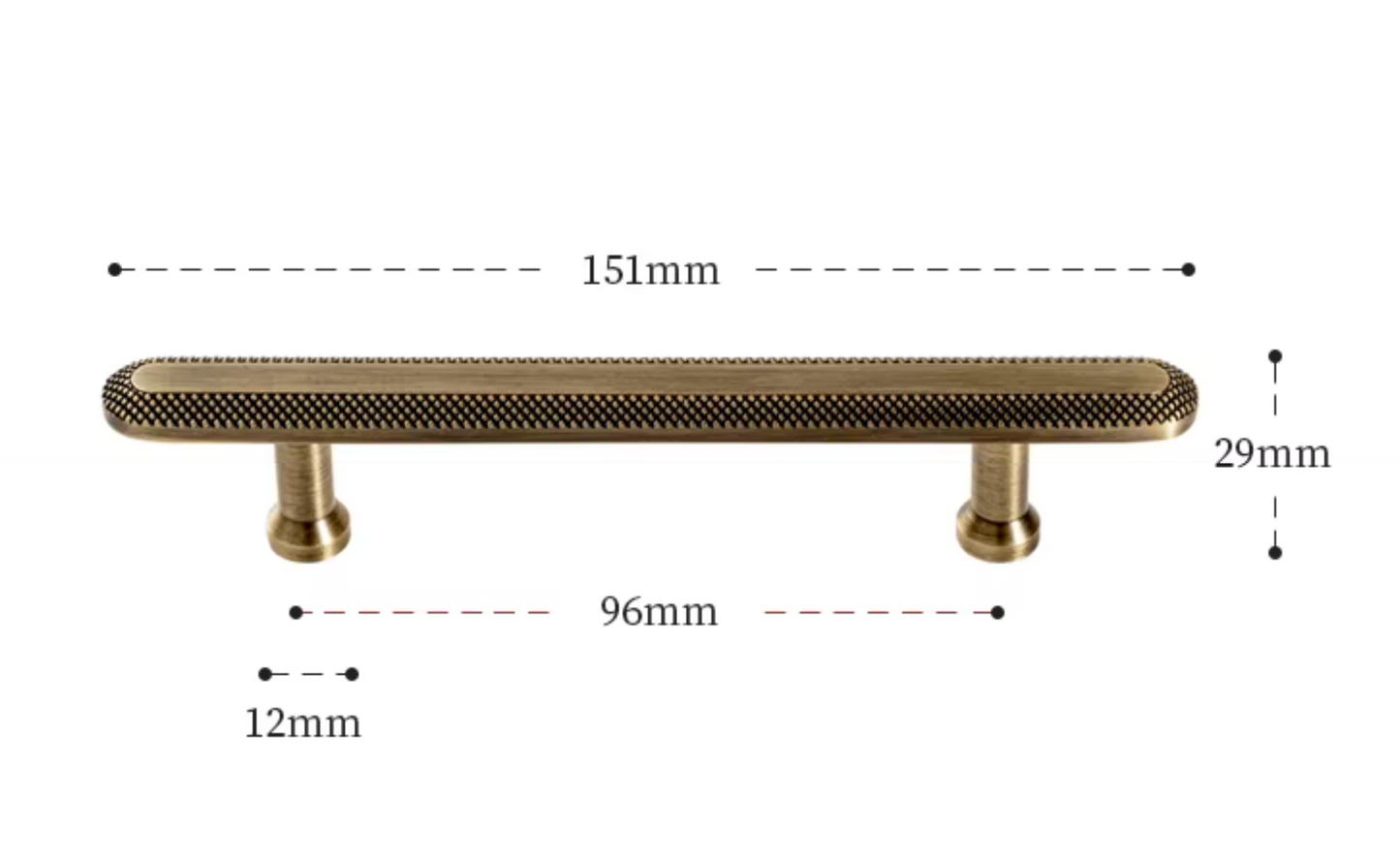 Cabinet Handles Regent Dot Collection Brushed Antique Brass