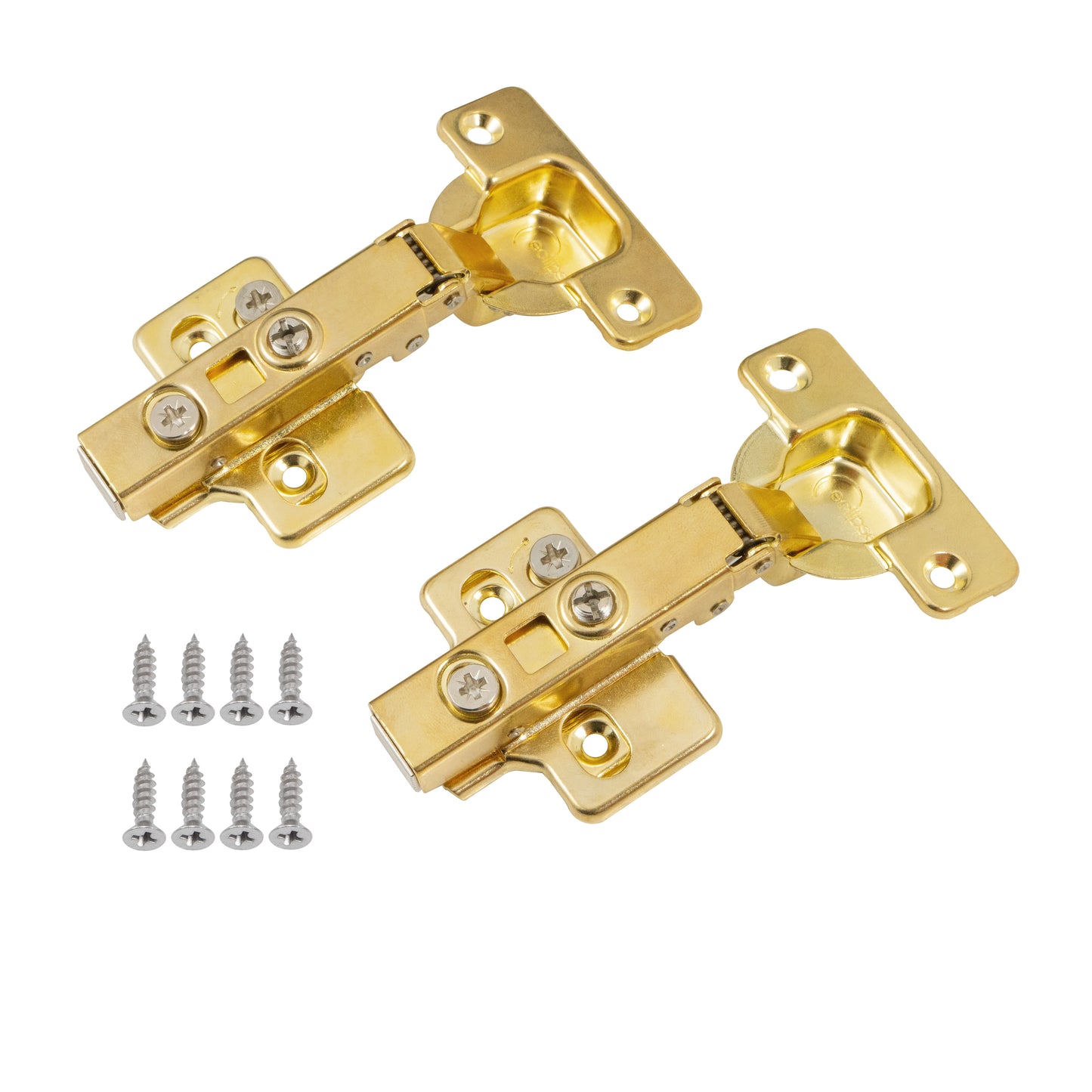 Cabinet Hinge Soft Close 100° SATIN BRASS Full Overlay Set Two