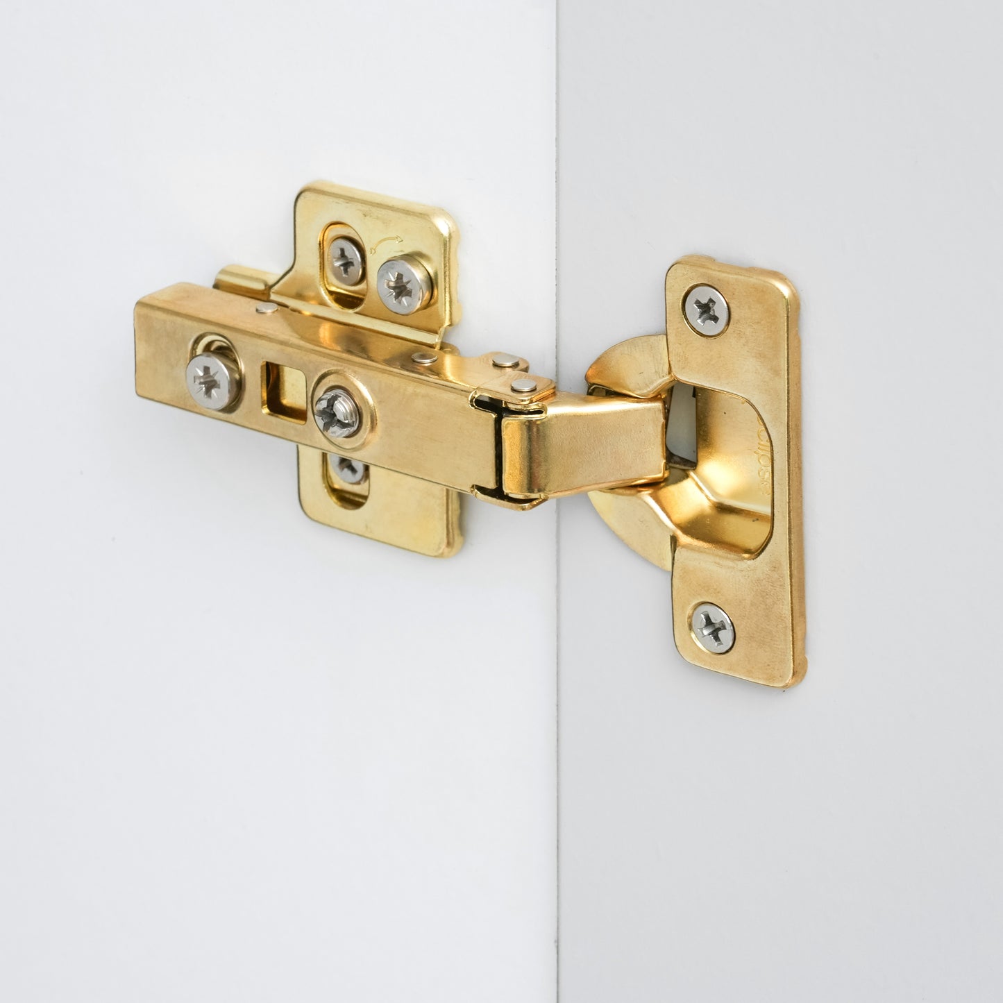 Cabinet Hinge Soft Close 100° SATIN BRASS Full Overlay Set Two