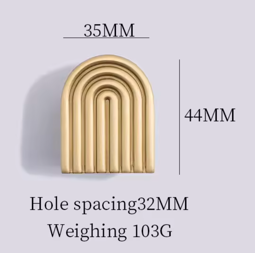 Cabinet Knob Nordic Curvy Collection Brushed Brass