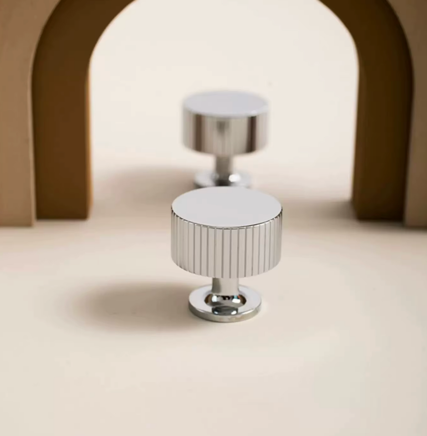 Cabinet Handle Knob Art-Deco Linear Collection Polished Chrome
