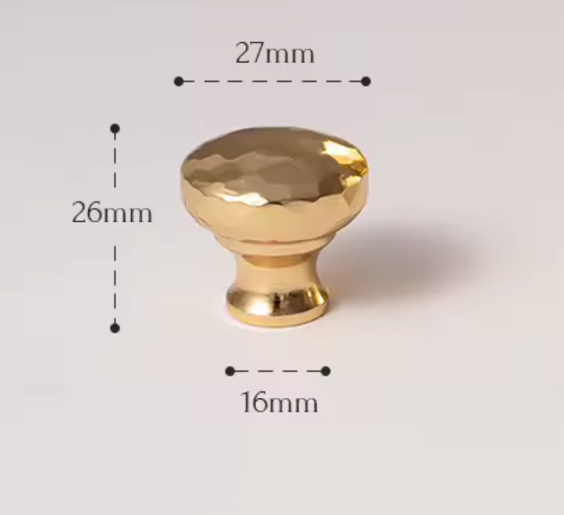 Cabinet Knobs Artisan Hand Hammered Collection Polished Brass