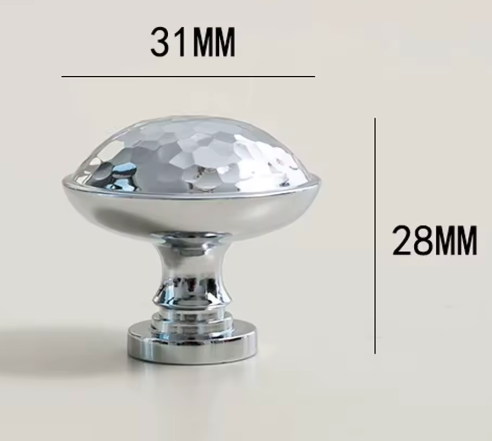Cabinet Knobs Artisan Hand Hammered Collection Chrome