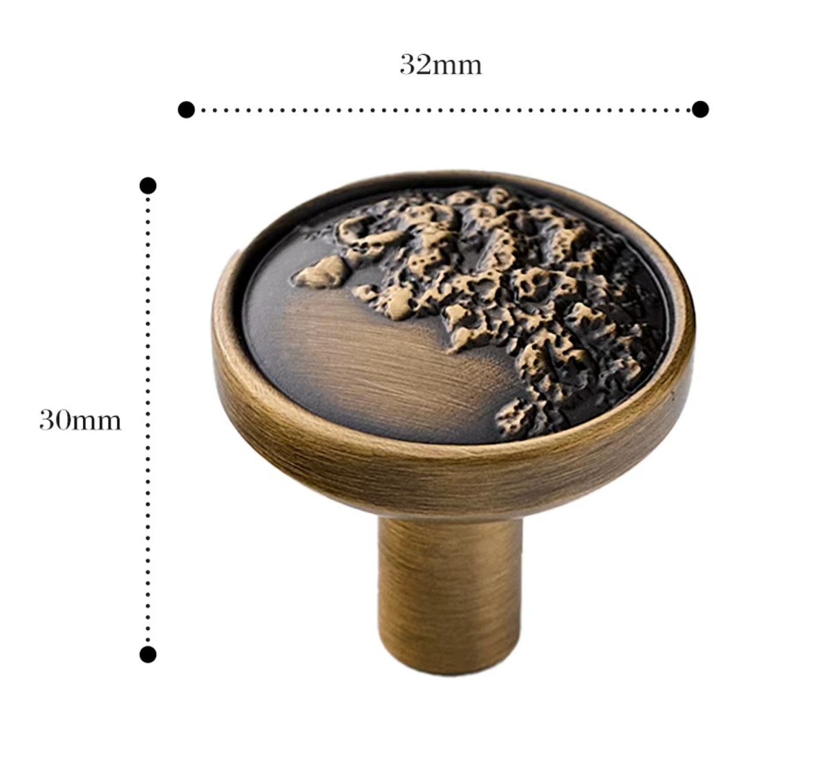 Cabinet Knob Flat Magma Engraved Collection