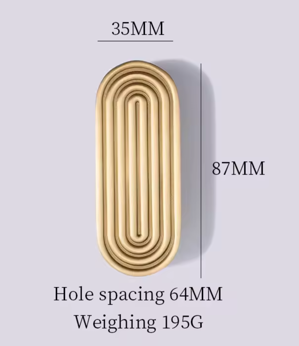 Cabinet Knob Nordic Curvy Collection Brushed Brass