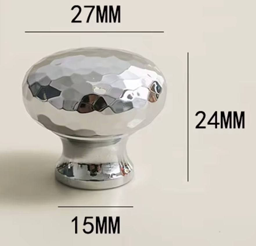 Cabinet Knobs Artisan Hand Hammered Collection Chrome