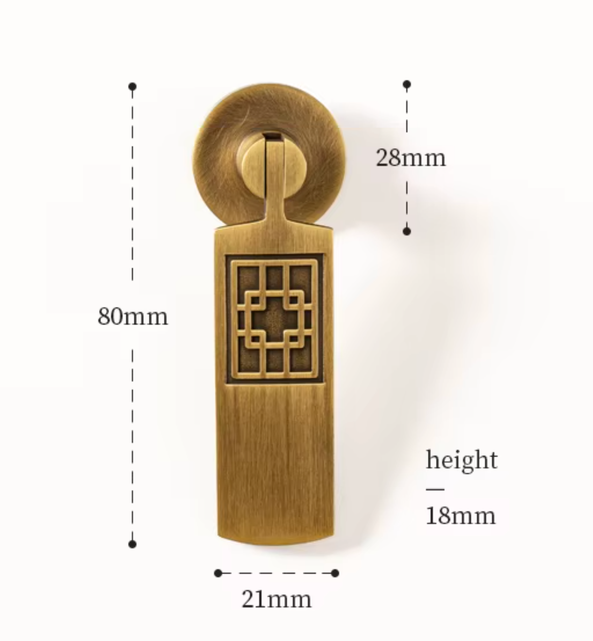Cabinet Knob Pendant Teardrop Collection Antique Brass