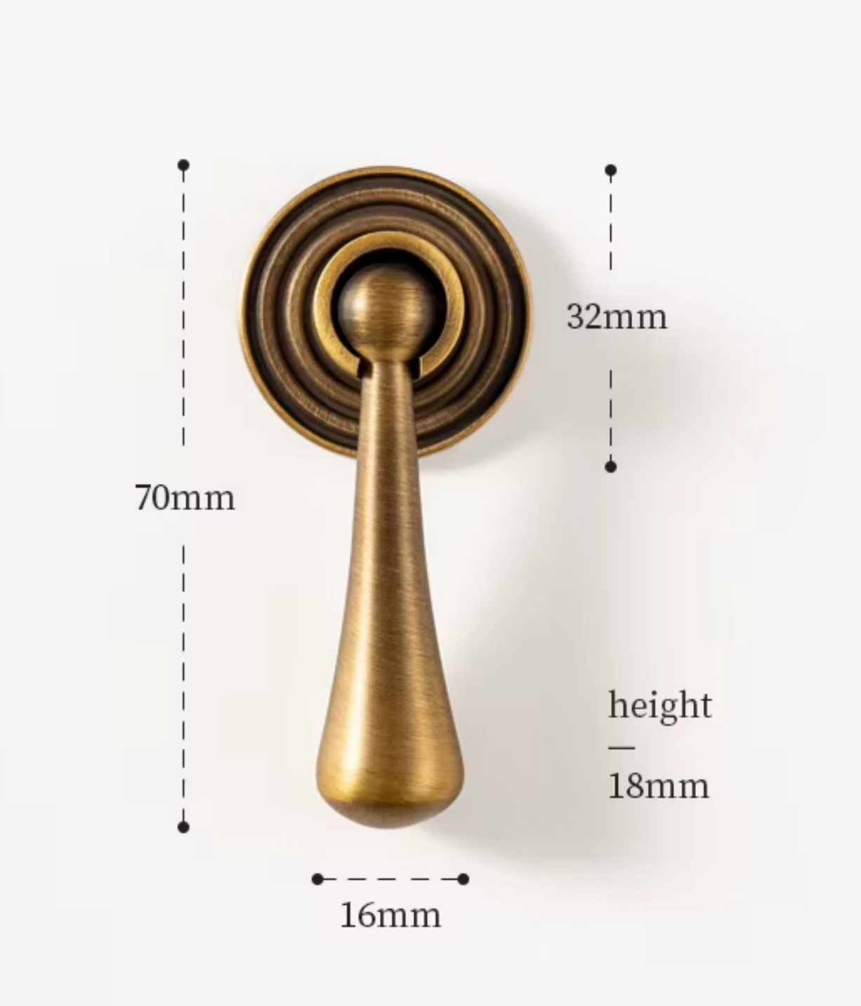 Cabinet Knob Pendant Teardrop Collection Antique Brass
