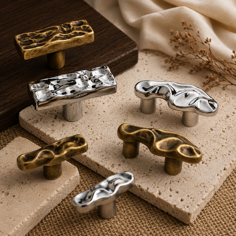 Cabinet Knob Sculpted Organic Twisted Collection