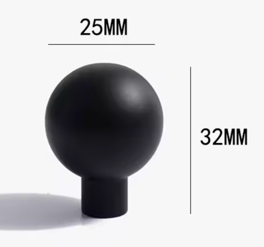 Cabinet Knob Sphere Smooth Collection Matt Black