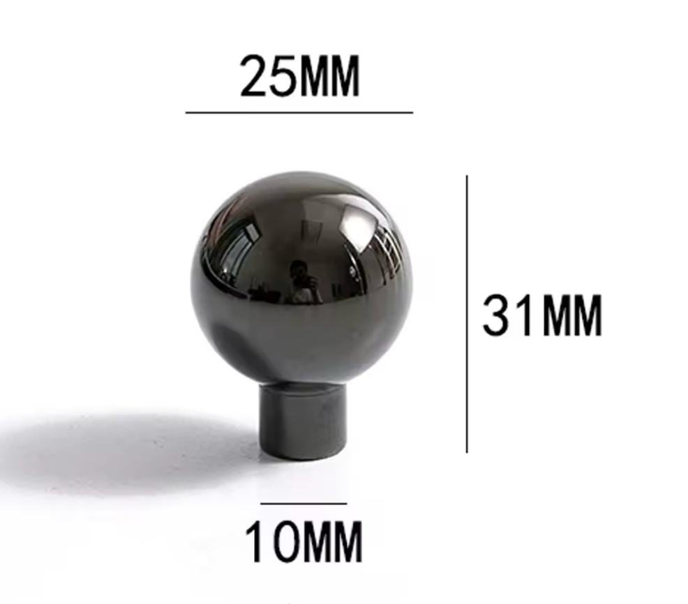 Cabinet Knob Sphere Smooth Collection Polished Black