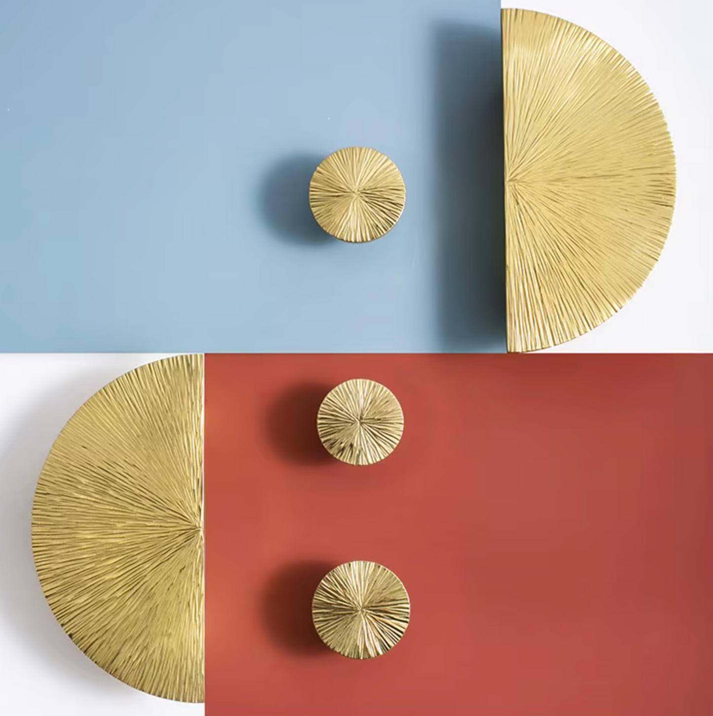 Cabinet Knobs Radiant Arc Half-Moon Collection Polished Brass