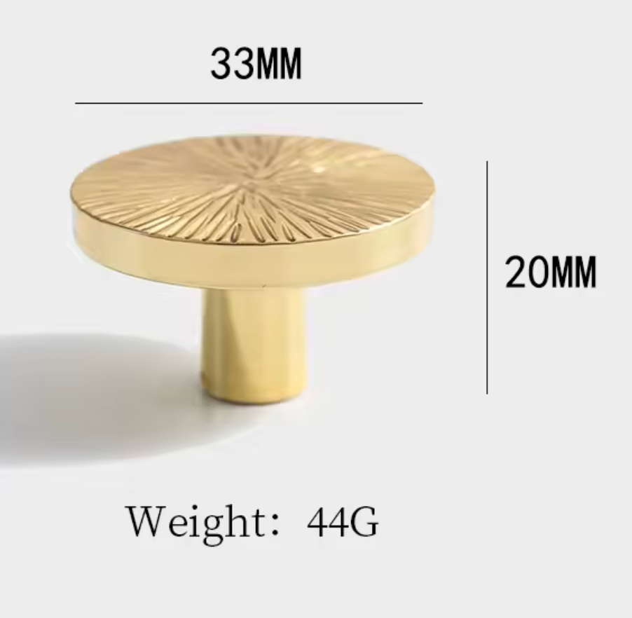 Cabinet Knobs Radiant Arc Half-Moon Collection Polished Brass
