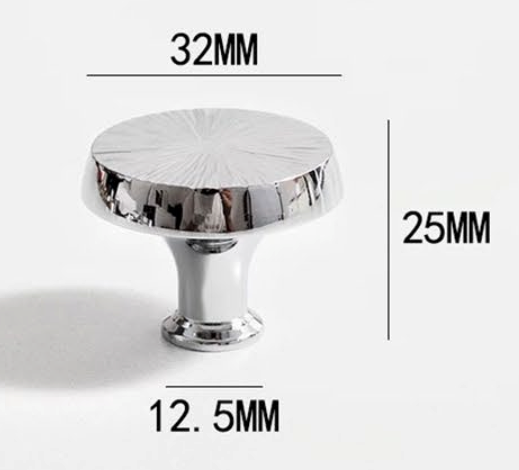 Cabinet Knobs Radiant Arc Half-Moon Collection Polished Chrome