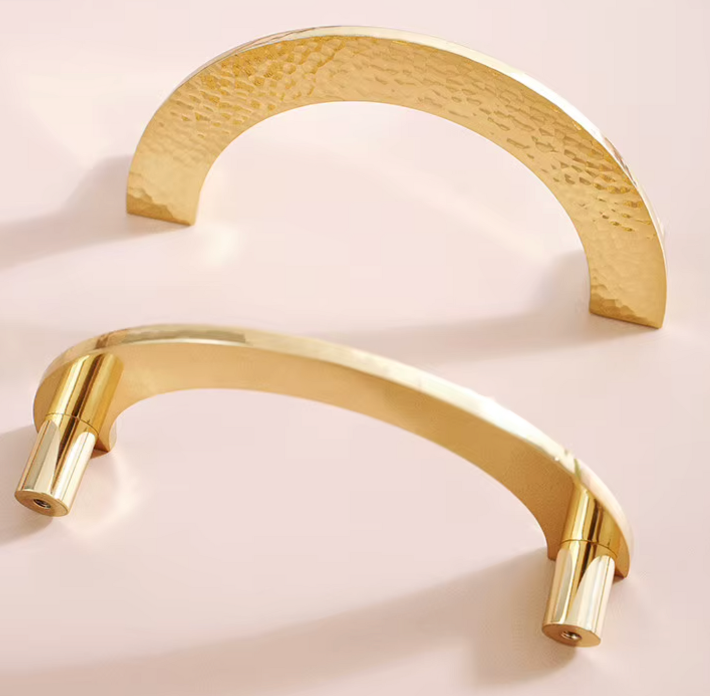 Cabinet Knobs Artisan Half-Moon Hand Hammered Polished Brass