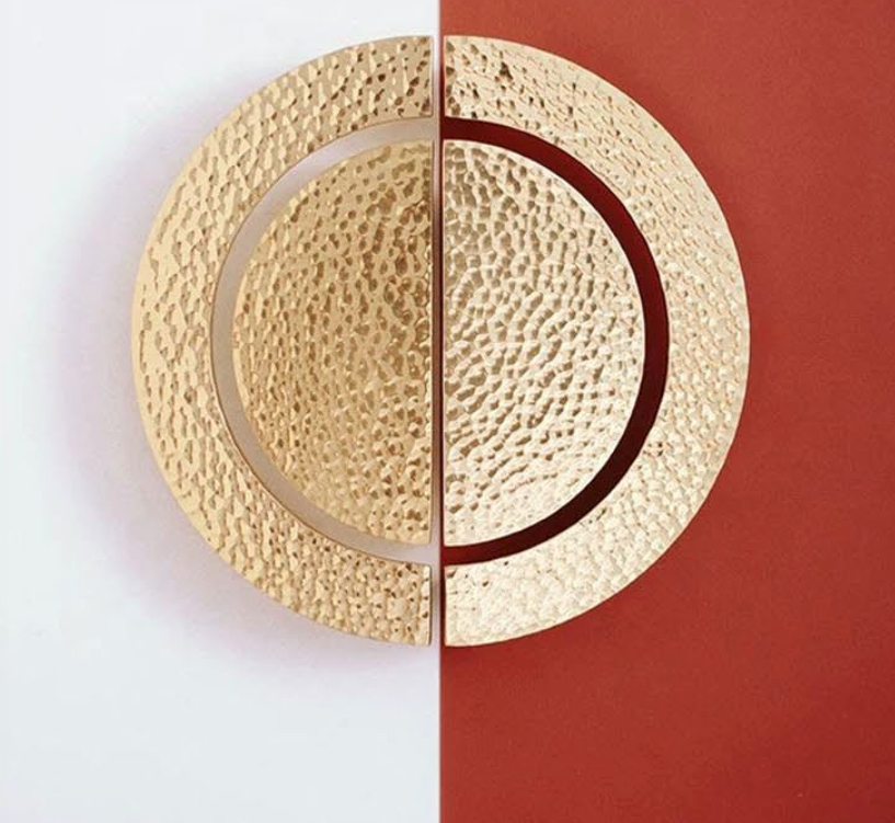 Cabinet Knobs Artisan Half-Moon Hand Hammered Polished Brass