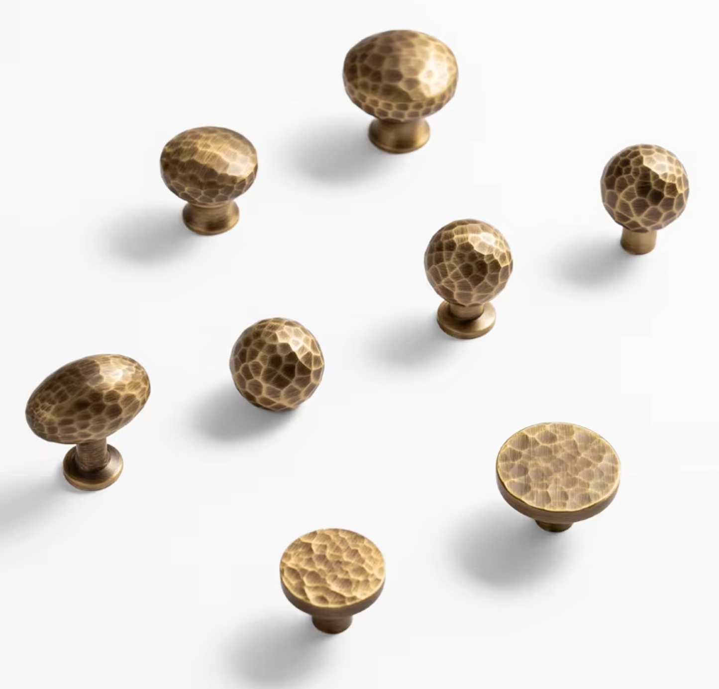 Cabinet Knobs Artisan Hand Hammered Collection Brushed Antique Brass