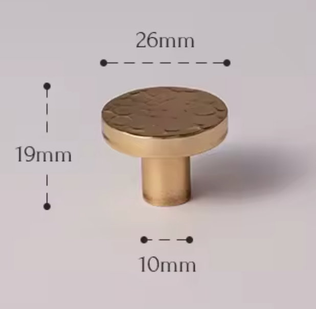 Cabinet Knobs Artisan Hand Hammered Collection Polished Brass