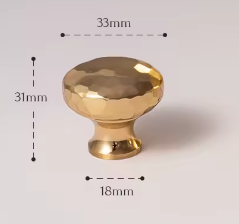 Cabinet Knobs Artisan Hand Hammered Collection Polished Brass