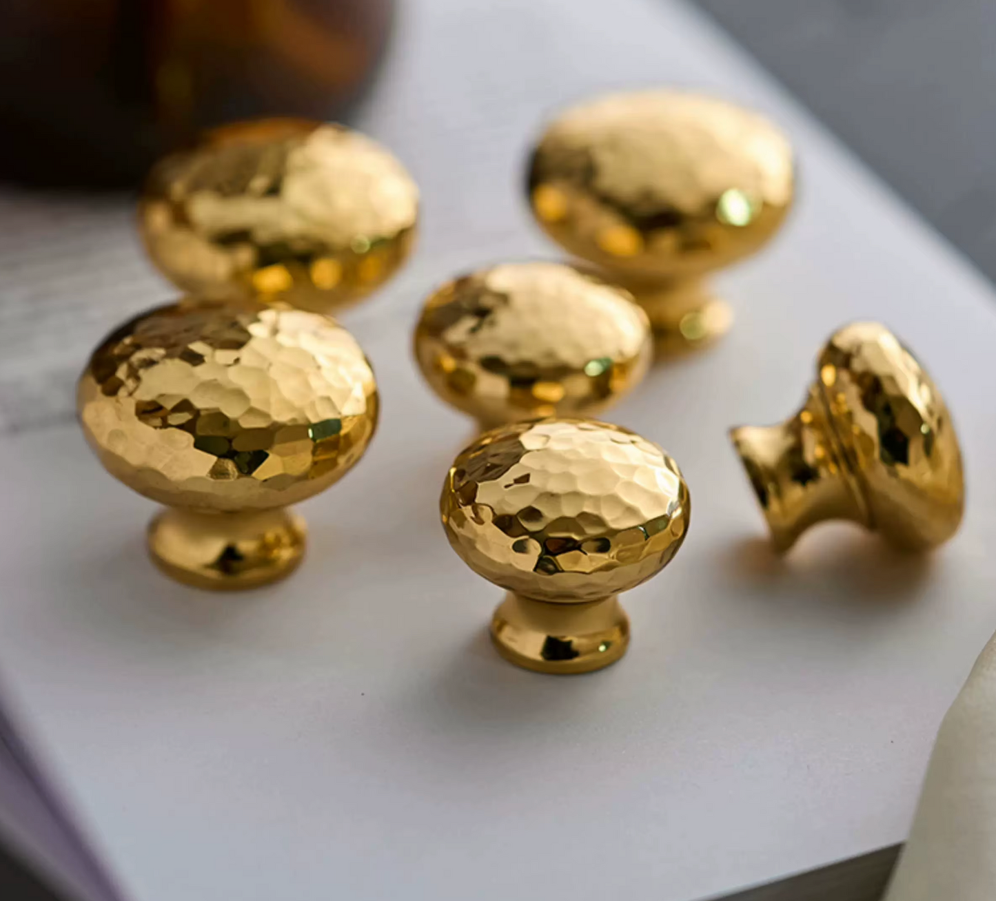 Cabinet Knobs Artisan Hand Hammered Collection Polished Brass