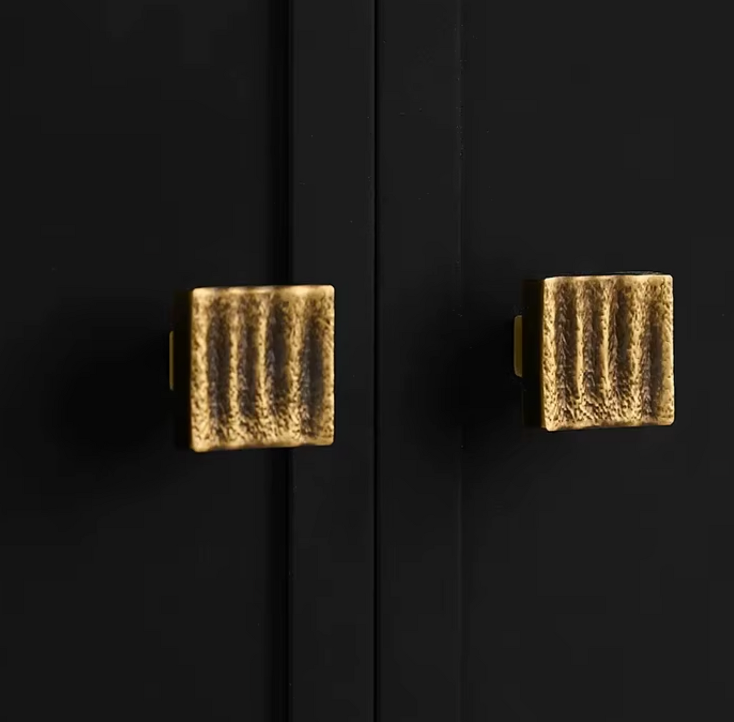 Cabinet Handles Forge Ribbed Collection Brushed Antique Brass