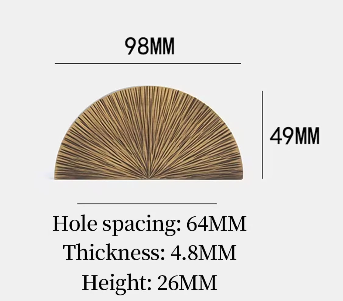 Cabinet Knobs Radiant Arc Half-Moon Collection Antique Brass