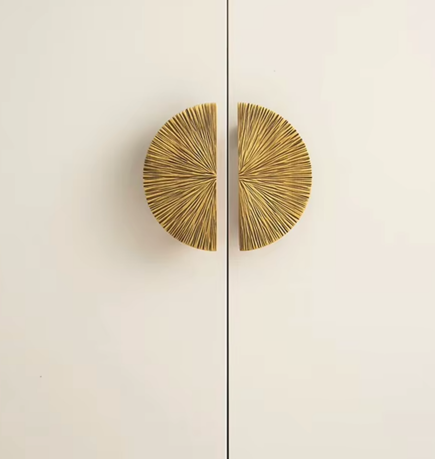 Cabinet Knobs Radiant Arc Half-Moon Collection Antique Brass
