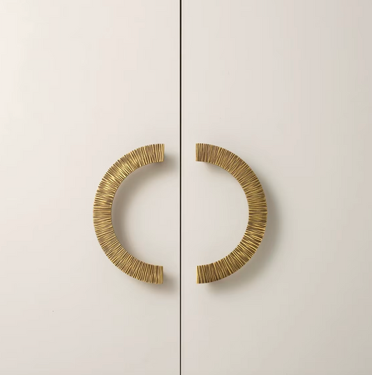 Cabinet Knobs Radiant Arc Half-Moon Collection Antique Brass