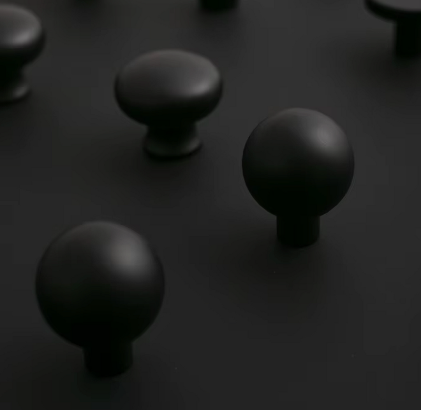 Cabinet Knob Sphere Smooth Collection Matt Black