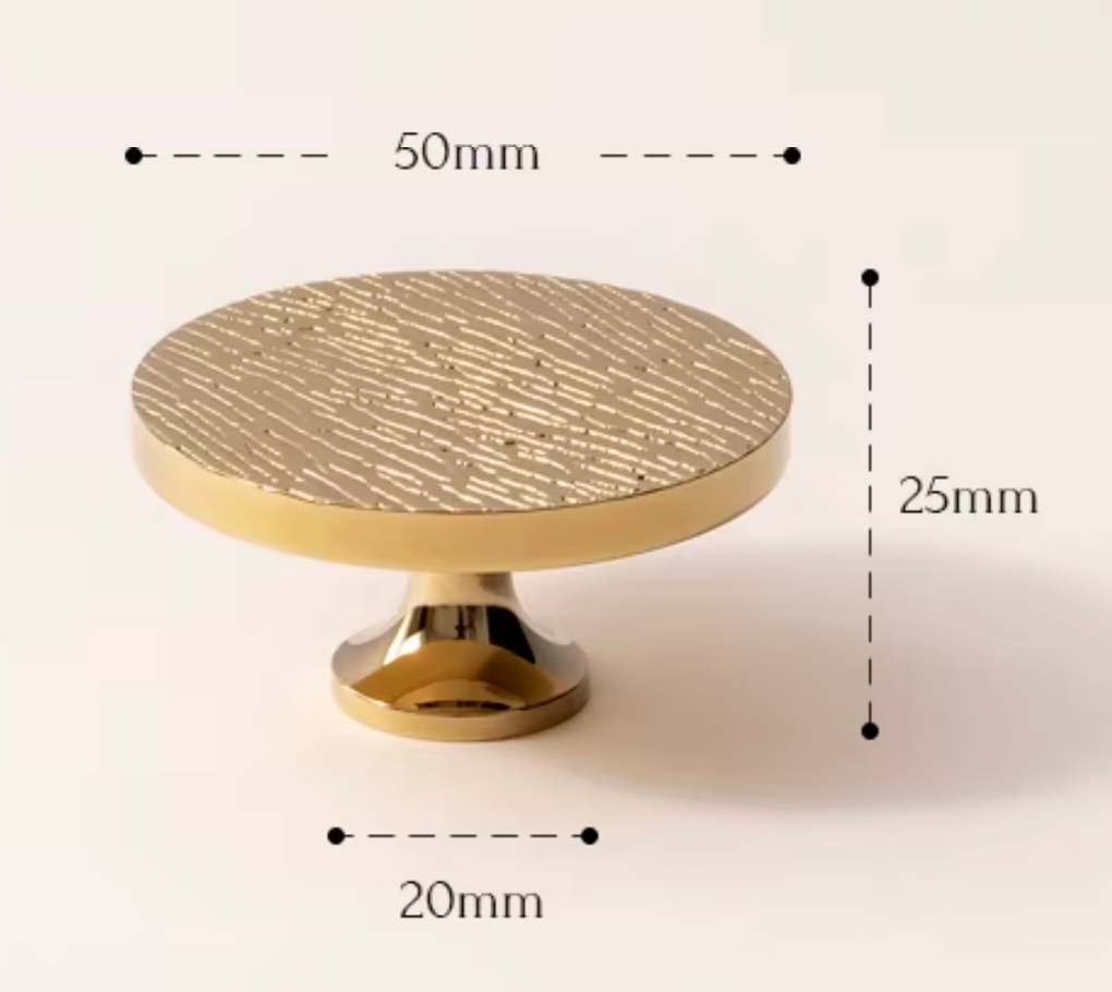 Cabinet Knobs Wood Grain Half-Moon Collection Polished Brass