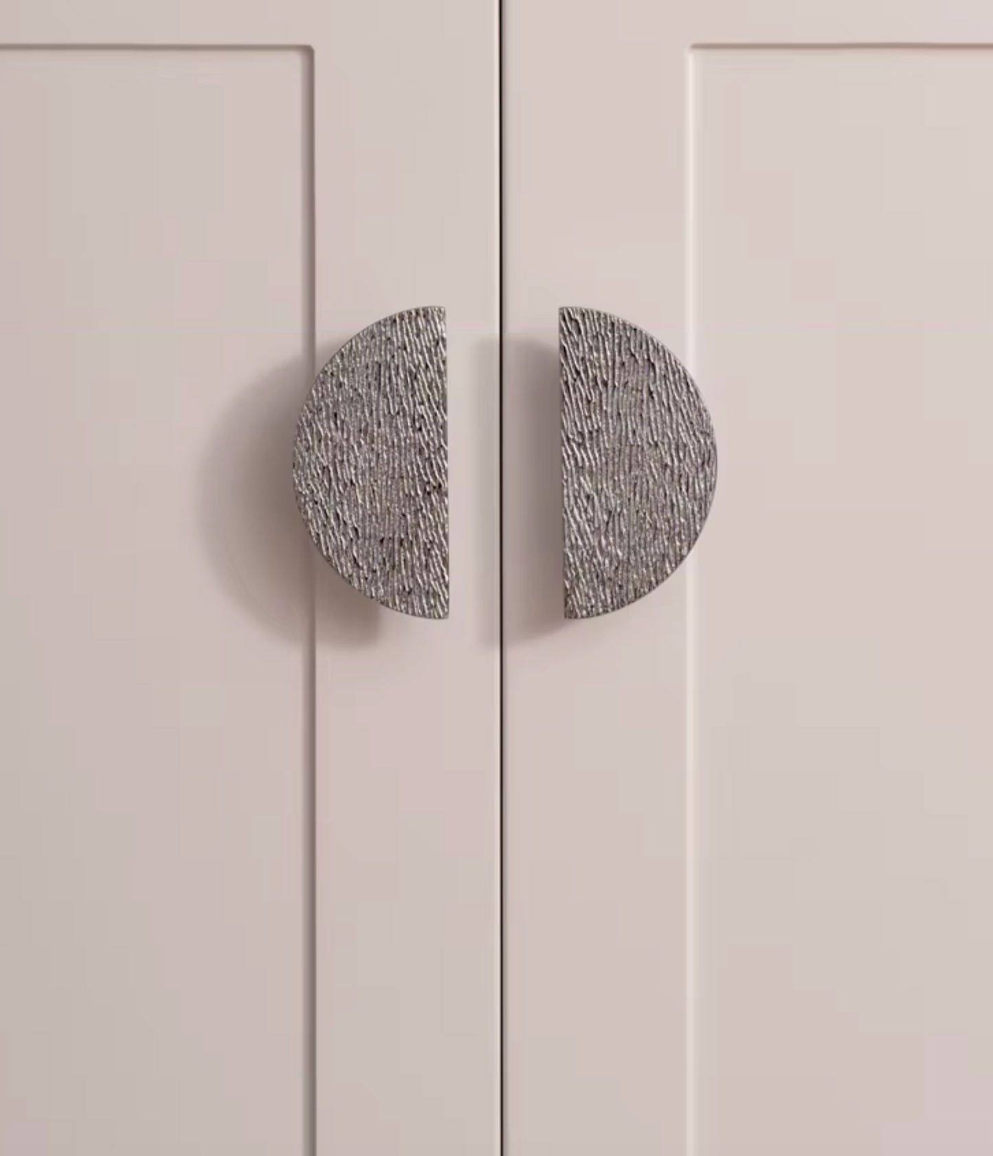 Cabinet Knobs Wood Grain Half-Moon Collection Polished Chrome