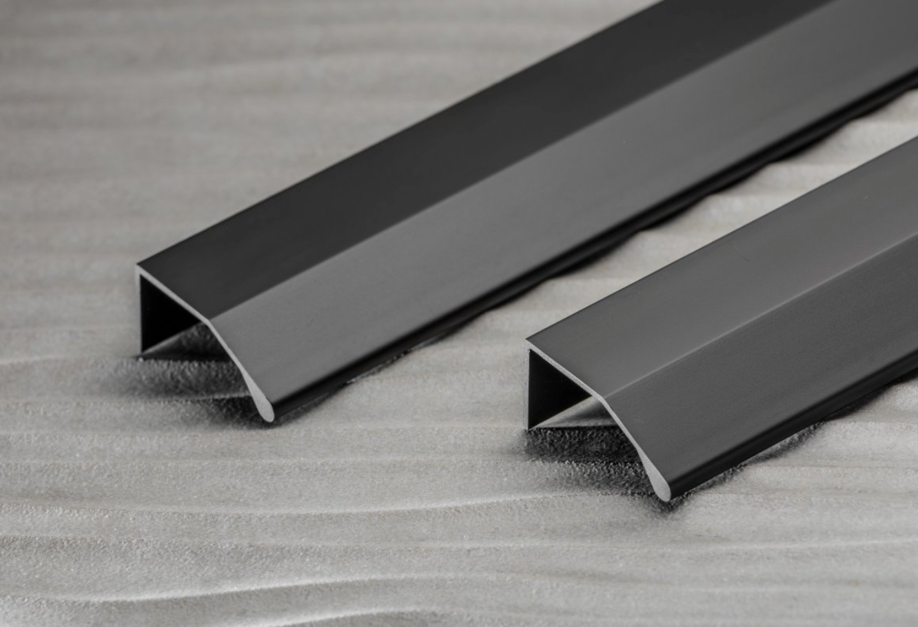 Cabinet Profile Edge Pull Handle Black Long 3500mm For Cutting
