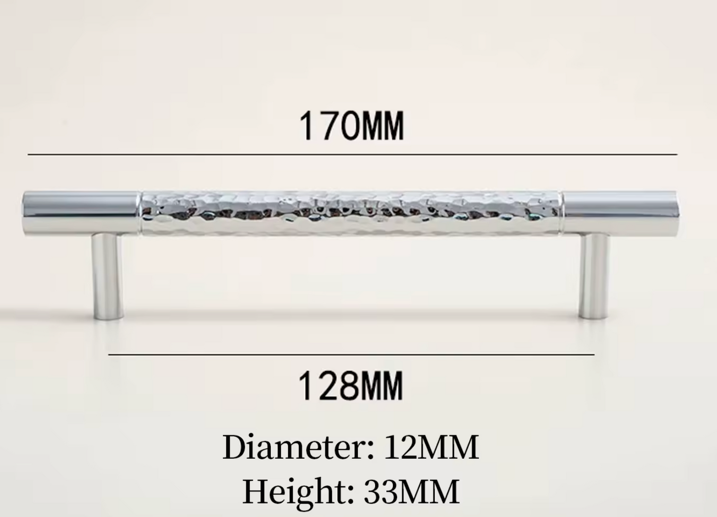 Cabinet Pull Handle Artisan Hand Hammered Collection Chrome