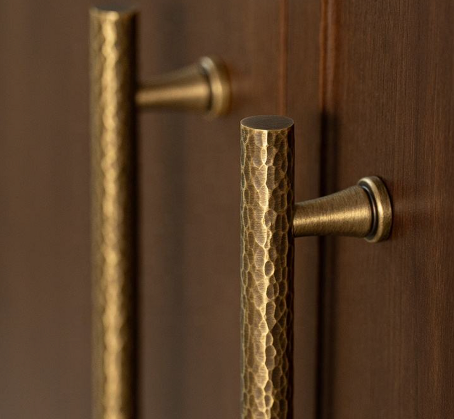 Cabinet Pull Handle Artisan Hand Hammered Collection Brushed Antique Brass