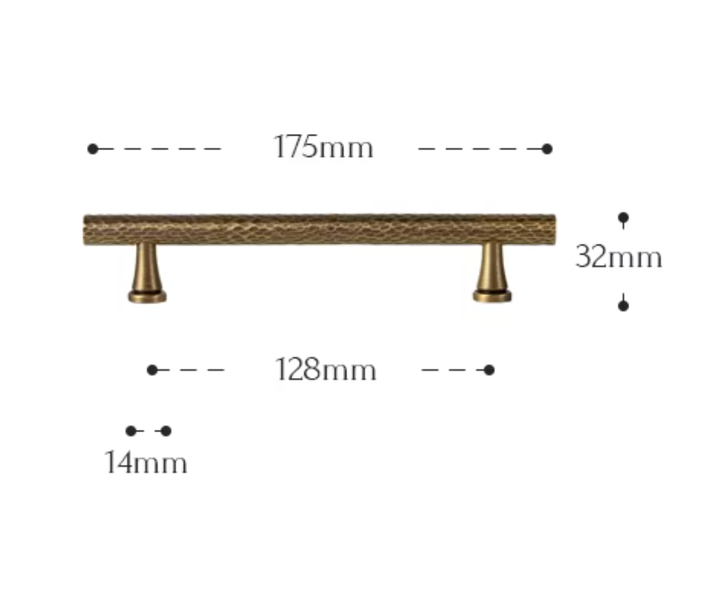 Cabinet Pull Handle Artisan Hand Hammered Collection Brushed Antique Brass