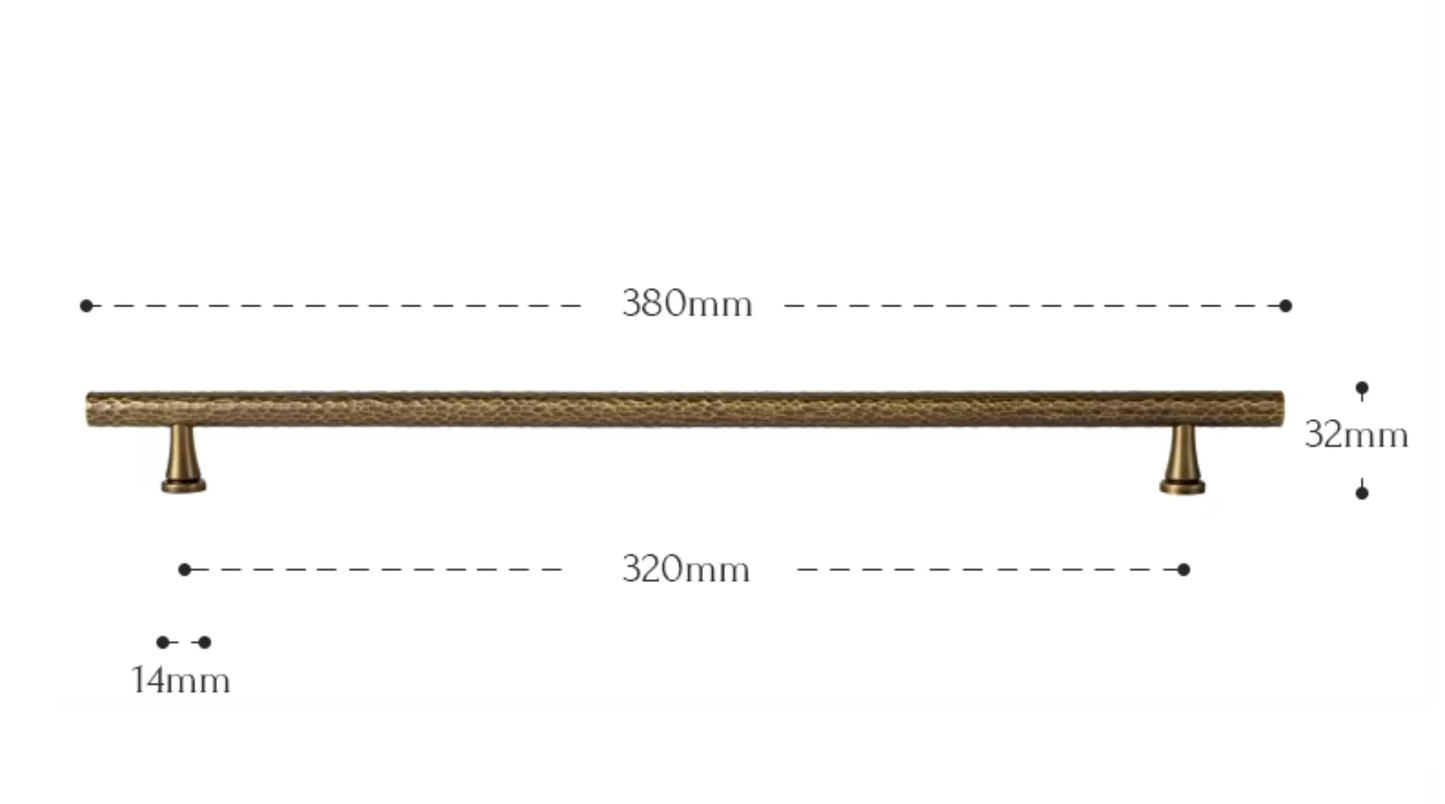 Cabinet Pull Handle Artisan Hand Hammered Collection Brushed Antique Brass