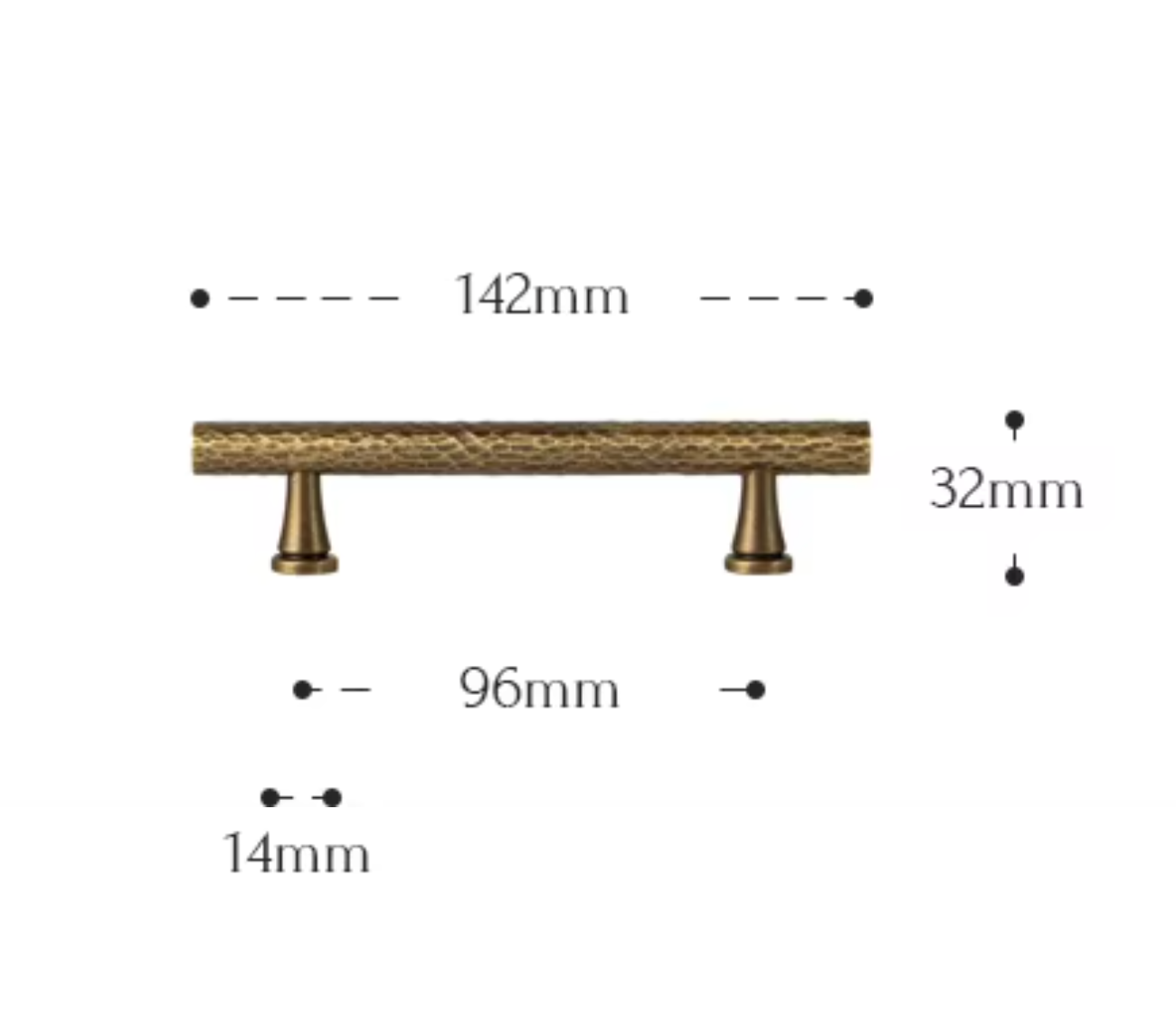 Cabinet Pull Handle Artisan Hand Hammered Collection Brushed Antique Brass