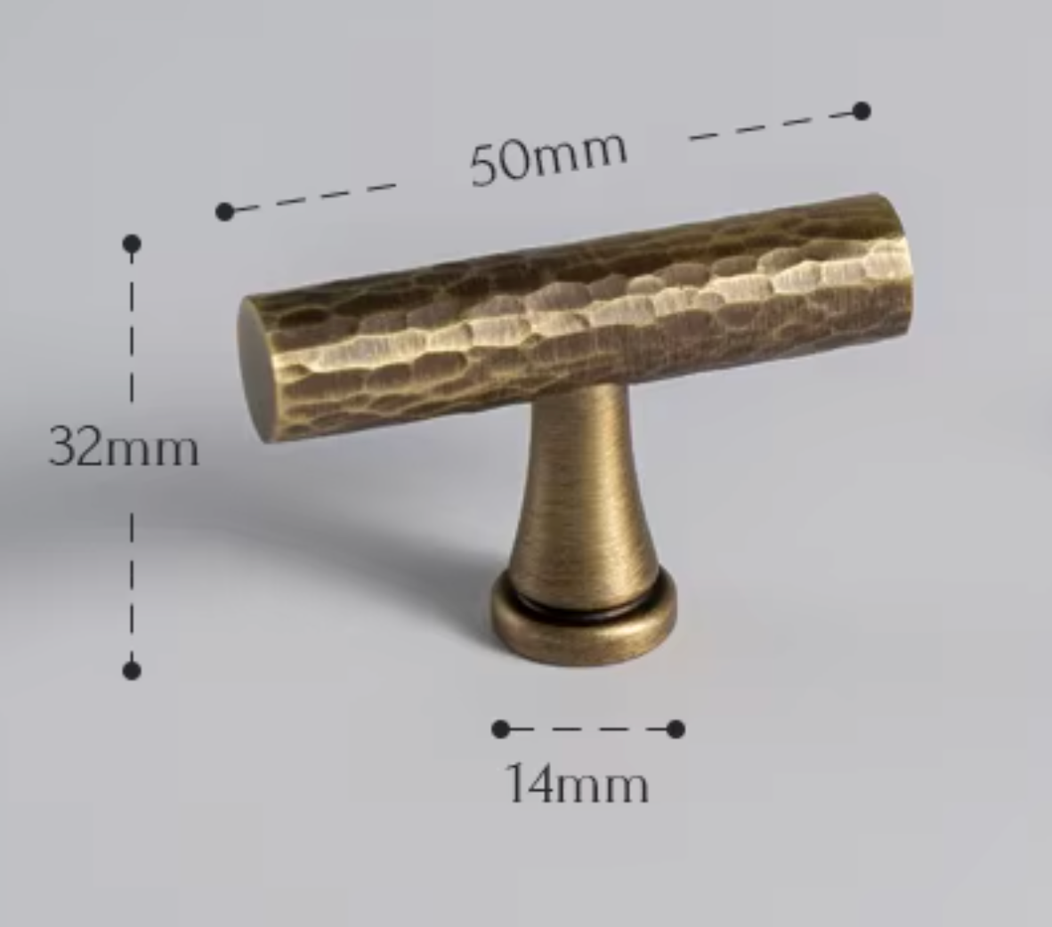 Cabinet Pull Handle Artisan Hand Hammered Collection Brushed Antique Brass