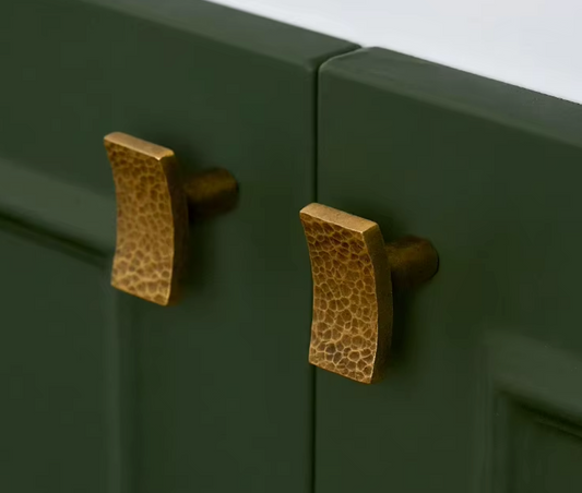 Cabinet Pull Handle Artisan Curved Hand Hammered Collection Antique Brass