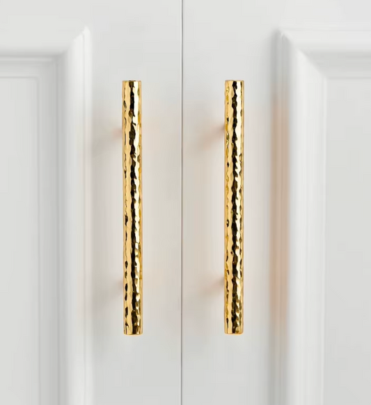 Cabinet Pull Handle Artisan Hand Hammered Collection Polished Brass