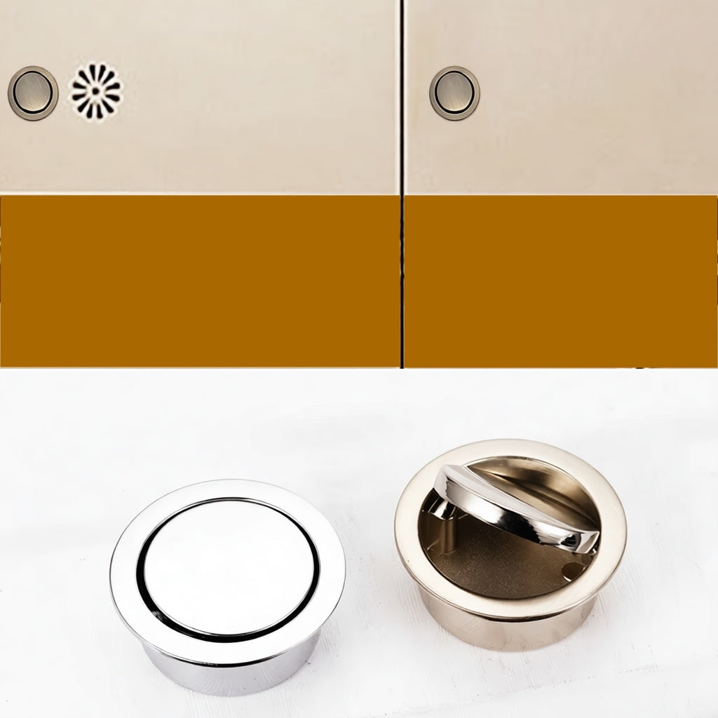 Cabinet Pull Handles Circular Pop-Up Inset Flushed Handle