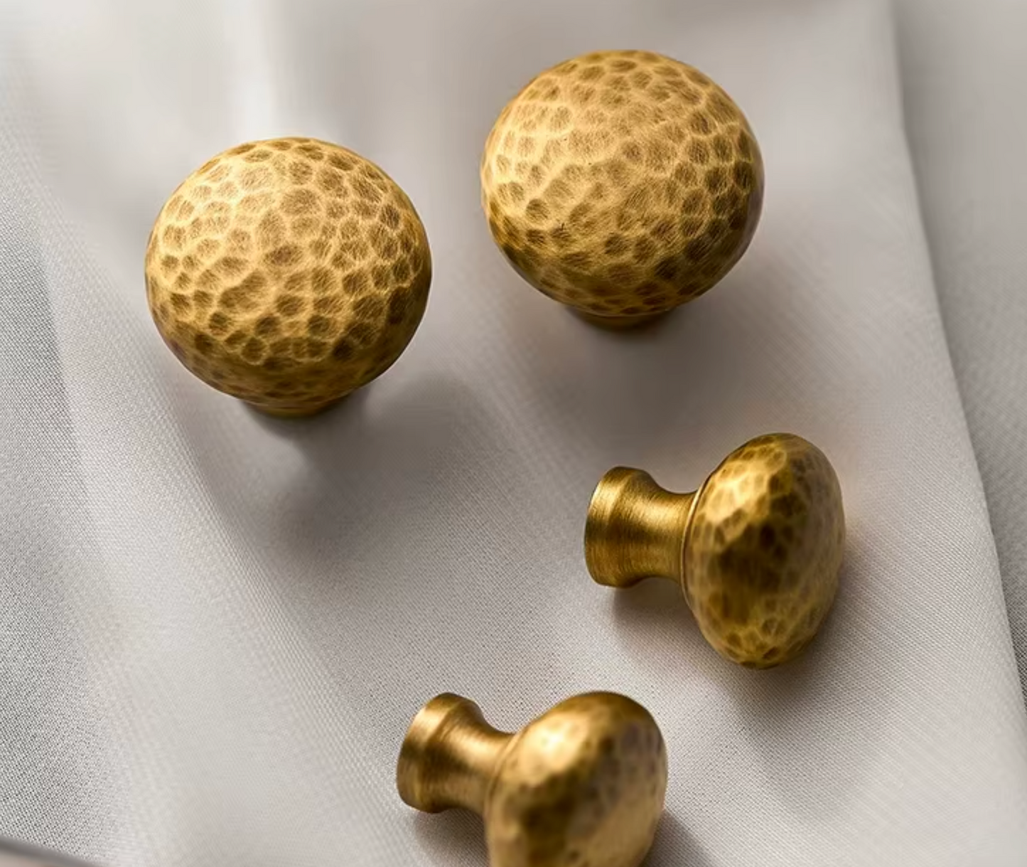 Cabinet Knobs Artisan Hand Hammered Collection Brushed Antique Brass