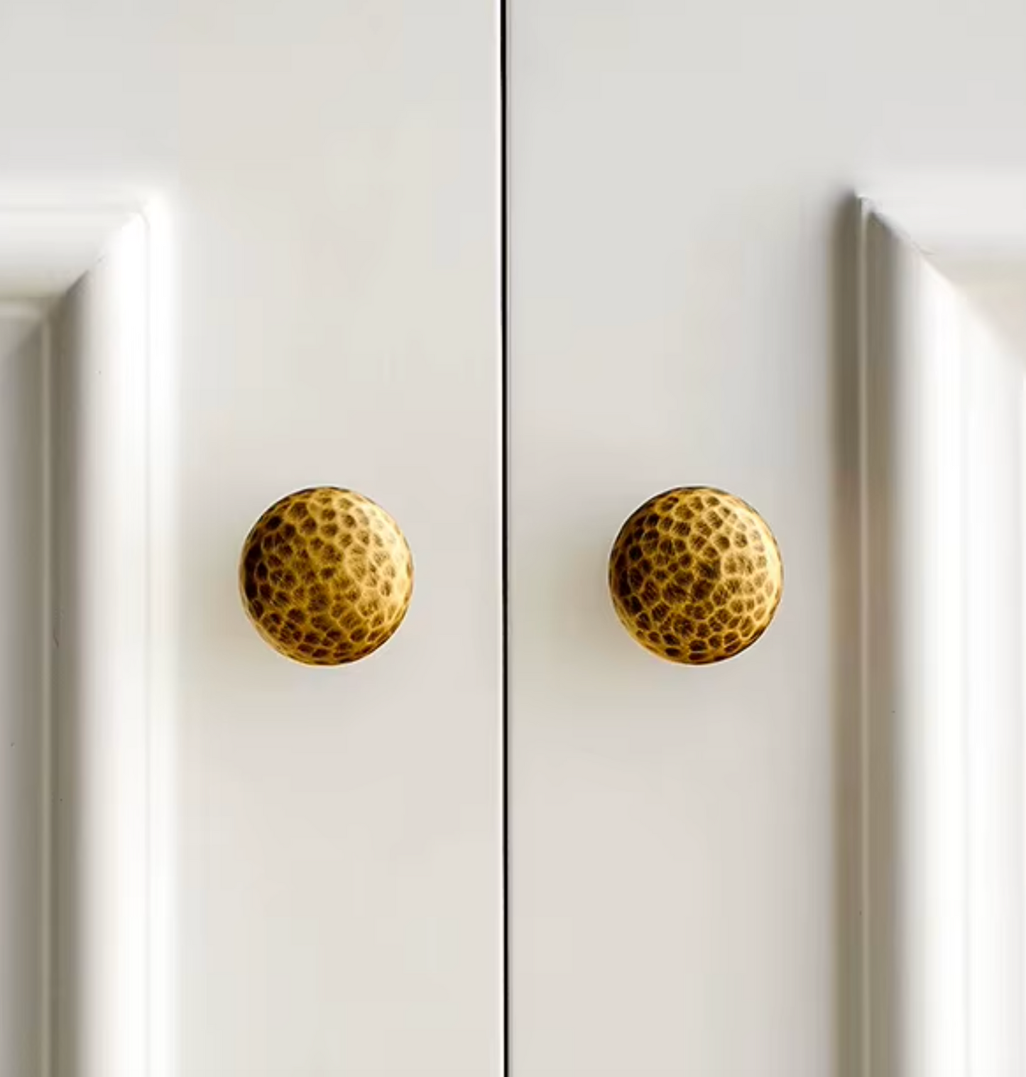 Cabinet Knobs Artisan Hand Hammered Collection Brushed Antique Brass