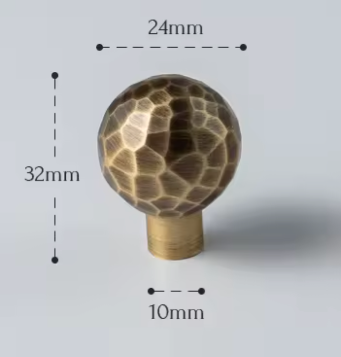 Cabinet Knobs Artisan Hand Hammered Collection Brushed Antique Brass