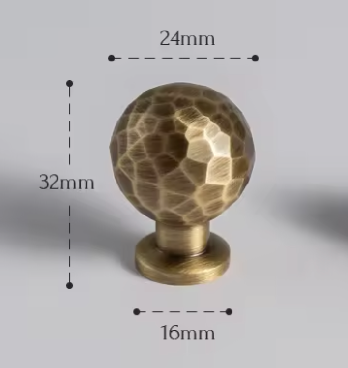 Cabinet Knobs Artisan Hand Hammered Collection Brushed Antique Brass