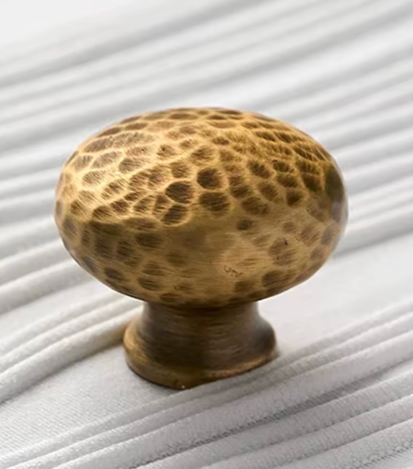 Cabinet Knobs Artisan Hand Hammered Collection Brushed Antique Brass